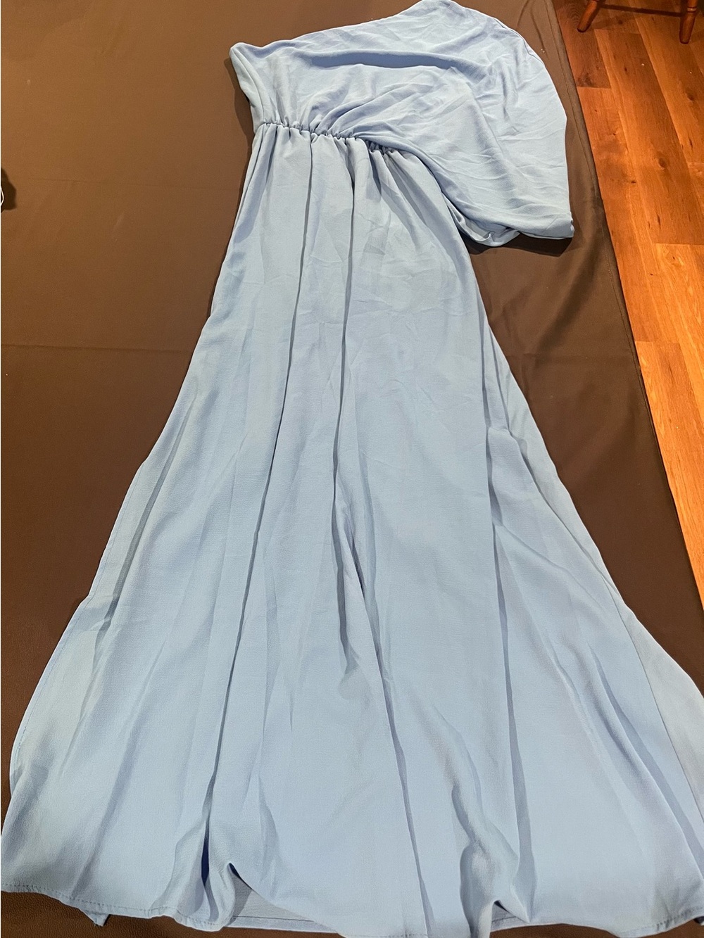 Blue one shoulder dress